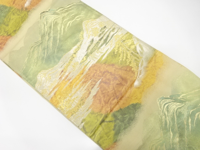 JAPANESE KIMONO / ANTIQUE FUKURO OBI / SILK / WOVEN TREES